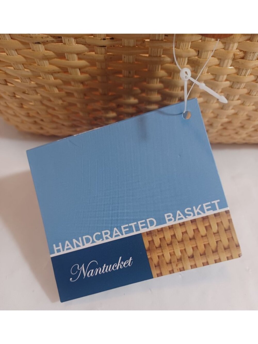 Vtg handcrafted Nantucket Gathering Basket Double Swing Handles 14”x10”x4” NOS N - Picture 8 of 12